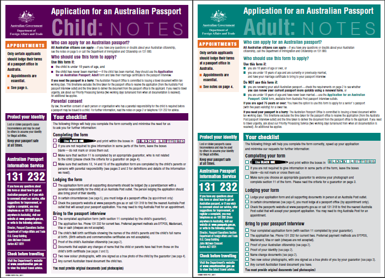 Australian passport application form pdf